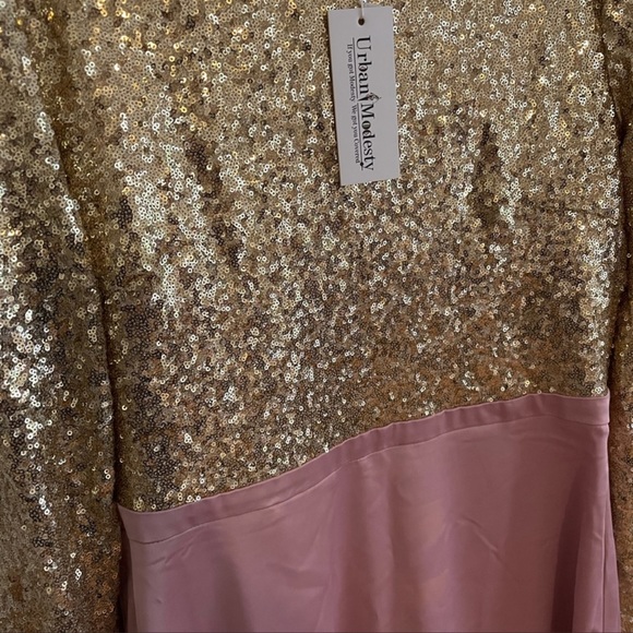 Nwt gold sparkly stain dress - Picture 6 of 9